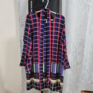 Colorful Plaid Kimono Cardigan